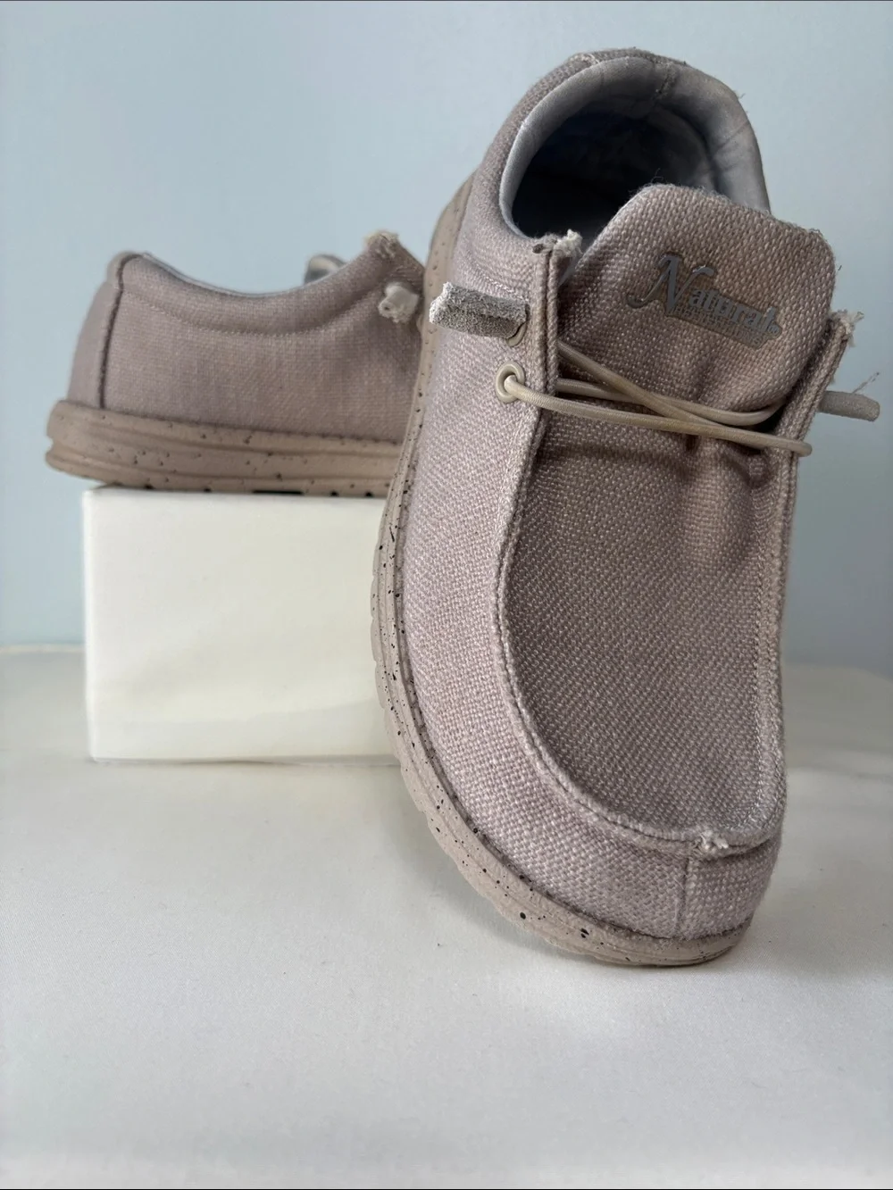 Natural Reflections Women's Beige Canvas Loafers